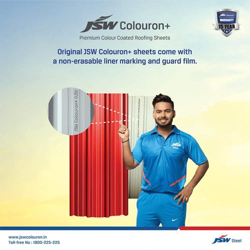 JSW Colouron+ Premium Colour Coated Steel Roofing Sheets – All Colours Available