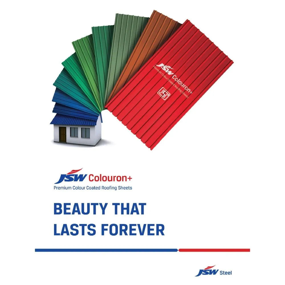 JSW Colouron+ Premium Colour Coated Steel Roofing Sheets – All Colours Available